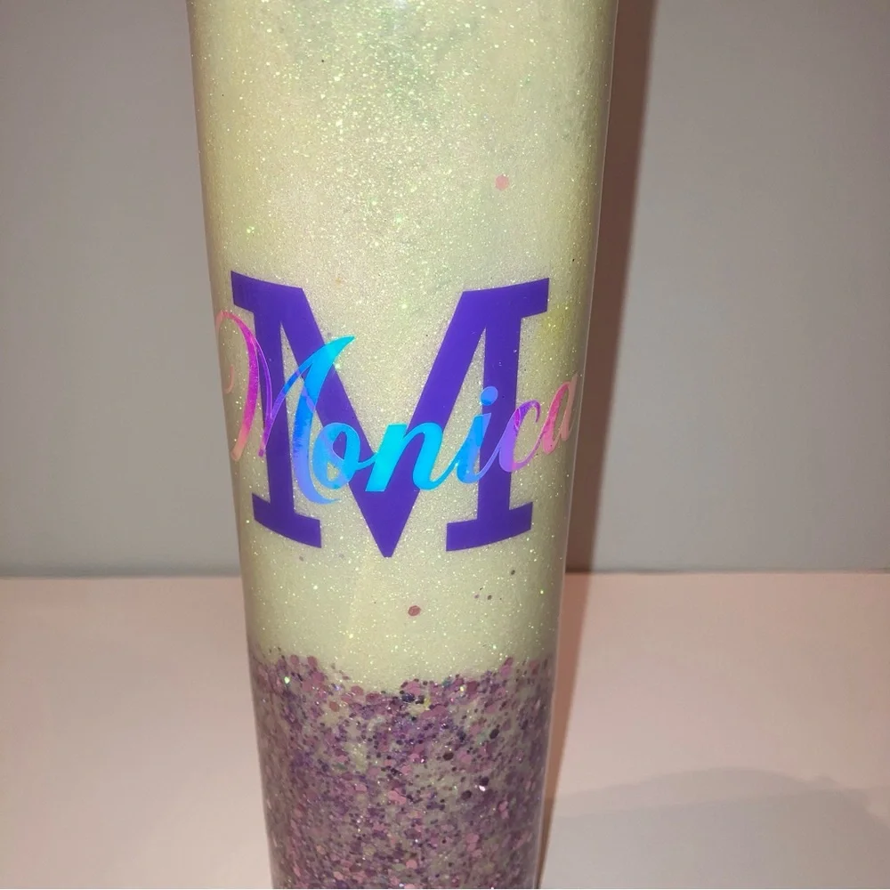 RARE Personalized Monica Monogram Cowboy Boots Summer Travel Mug Tumbler Bottle